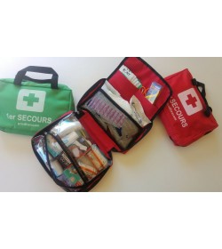 Trousse 1er Secours Tissu Rouge Pleine