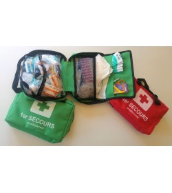 Trousse 1er Secours Tissu Verte vide