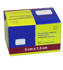 Boîte de 50 pansements Adhésifs Stériles 50 x 72 mm
